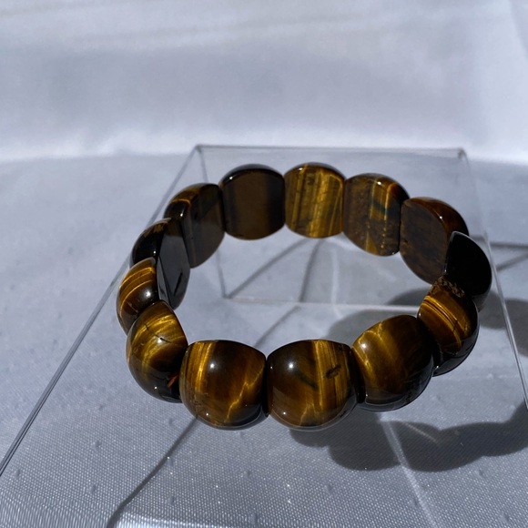 Tiger Eye Gemstone Stretchy Bracelet - Picture 7 of 15